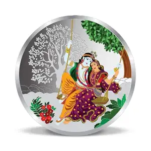 10g Radha Krishna Silver Color Coin
