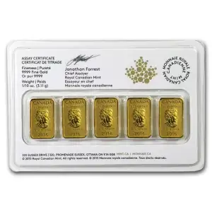 1/10oz 3.11g Royal Canadian Mint (RCM) Gold Bar [DUPLICATE for #554812]