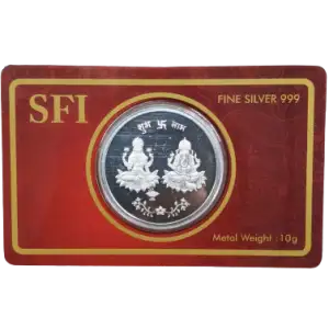 10g Ganesh & Lakshmi Silver Carded Coin (2)