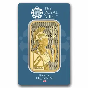 100g Royal Mint Gold Britannia Minted Bar