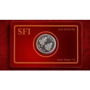 5g Ganesh & Lakshmi Silver Carded Coin