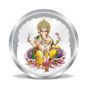 20g Ganesh with Mantra Silver Color Coin